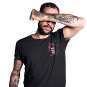 moon goon merch bangarang graphic on front of male model shirt