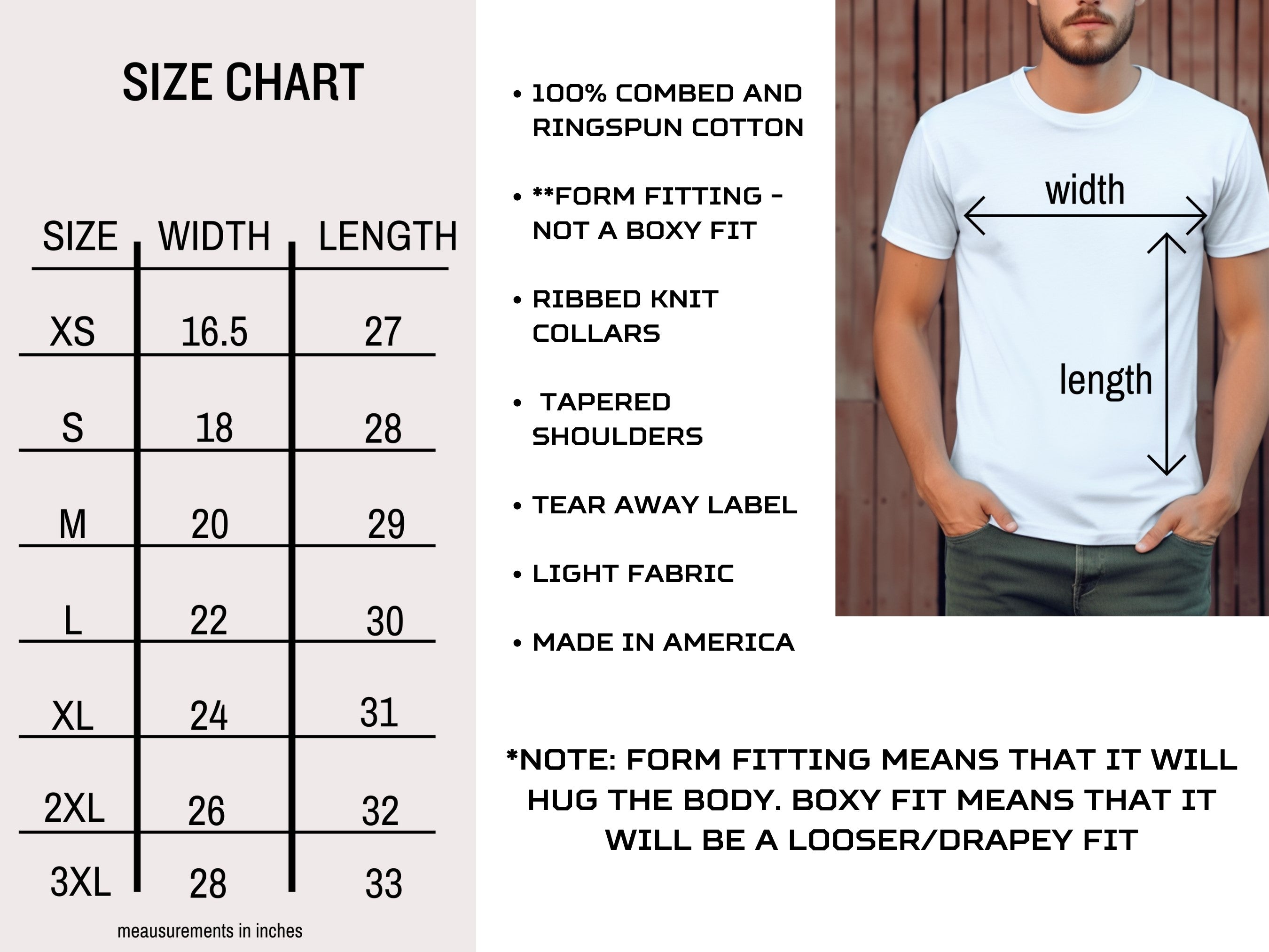 Moon Goon Syndicate Shirt Size Guide