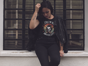 Moon Goon Syndicate Co. First of all i'm a delight female model 3 front graphic t shirt