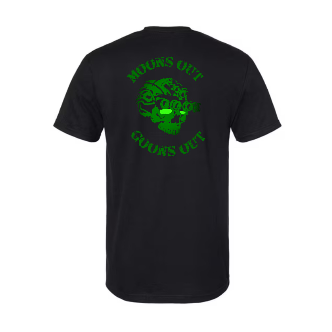 moon goon syndicate - moons out goons out nvg skull helmet faded night vision back shirt only