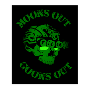 moon goon syndicate moons out goons out nvg skull helmet faded night vision back of shirt graphic