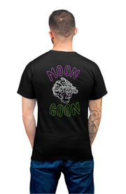 moon goon merch neon moon goon shirt back side graphic model standing