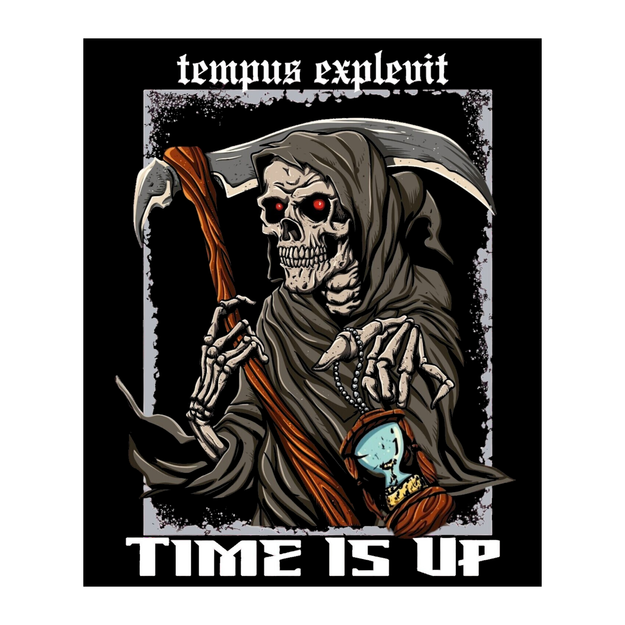 Moon Goon Syndicate Tempus Explevit - Time Is Up Graphic Design on back Graphic Design Only on black frame